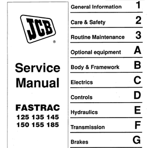 JCB Fastrac 155 Service Manual | SN 0636001 - 0639999 