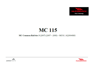 McCormick MC115 Parts Catalog PDF | 2007 - 2008 | Common Rail | Tier3