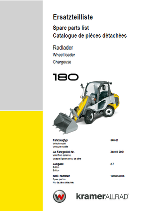 Kramer 180 parts catalog (type 340-01)