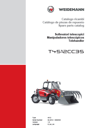 Weidemann T4512CC35 parts catalog (sn. ....... -3068930, 04.2012 - .......)