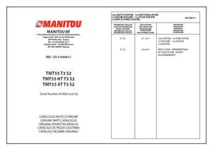 Manitou TMT55 T3 S2 parts catalog (sn. 853660 - .....)