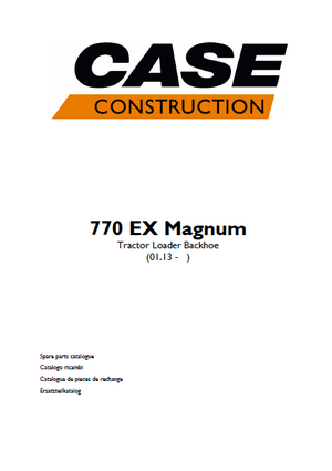 Case 770EX Magnum parts catalog (01.2013 - .....)