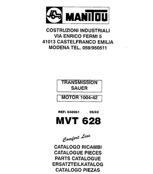 Manitou MVT628 parts catalog (Sauer Comfort Line)