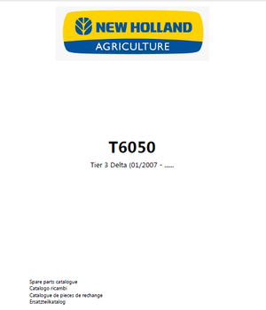 New Holland T6050 Tier3 Delta parts catalog