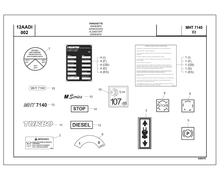 Manitou MHT7140L Turbo SerieM E2 parts catalog