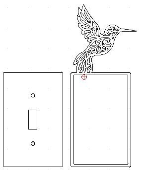 Hummingbird single light switch cover w spacer pattern