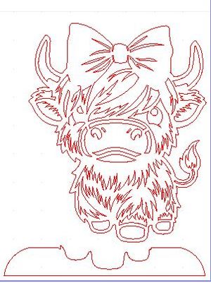 Highland cow with Bow Pattern