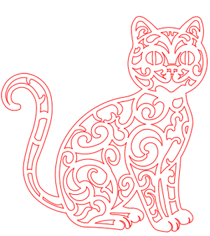 Filigree Kitty Pattern