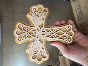 Cross with doves pattern