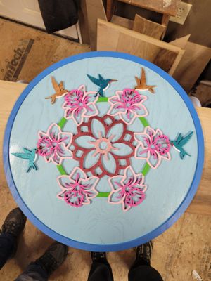Hummingbird Mandala w Backer Pattern