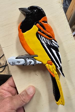 Baltimore oriole Intarsia pattern