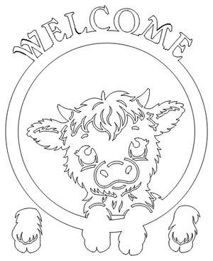 Highland cow Welcome Pattern