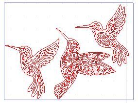 Flat Filigree Hummingbirds set of 3