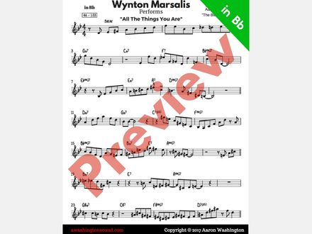 Wynton Marsalis &quot;All the Things You Are&quot; (in Bb)