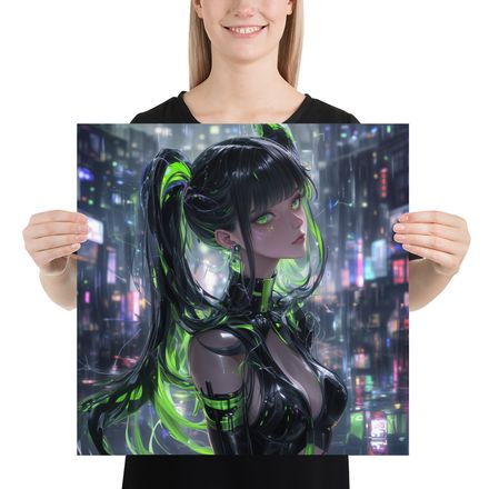 Cyberpunk Goddess in Green