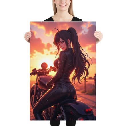 An Anime Biker&#x27;s Edgy Allure