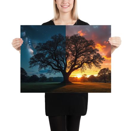 Dual Nature: Day and Night Embrace