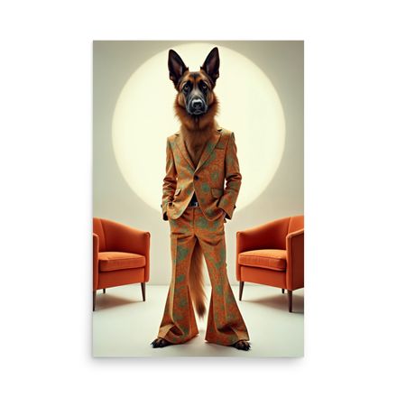 German Shepherd in Retro Chic