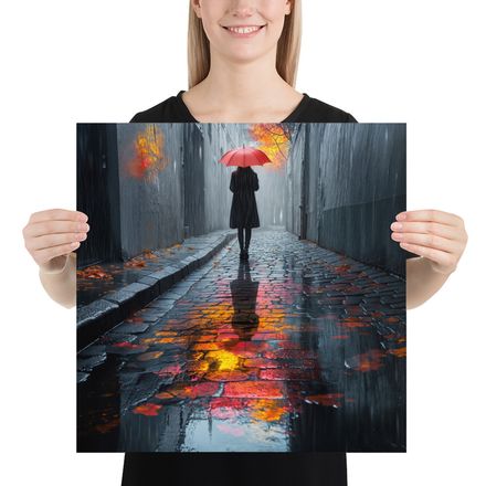 Autumn Alley: A Splash of Red