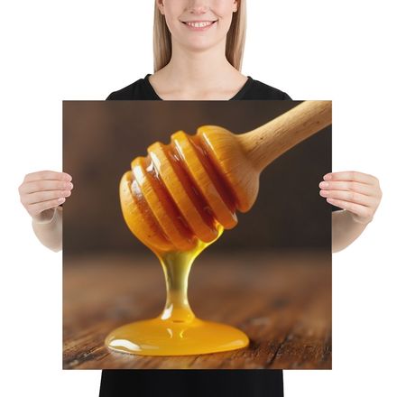 Golden Drip: Sweet Honey on Wood
