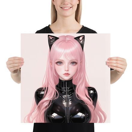Pink-Haired Cyber Neko