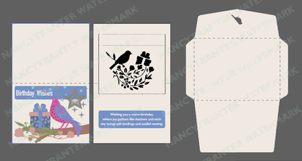 Soulful Nesting Birthday Card — Digital SVG with Bird (Instant Download)