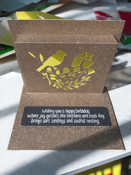 Soulful Nesting Birthday Card — Digital SVG with Bird (Instant Download)