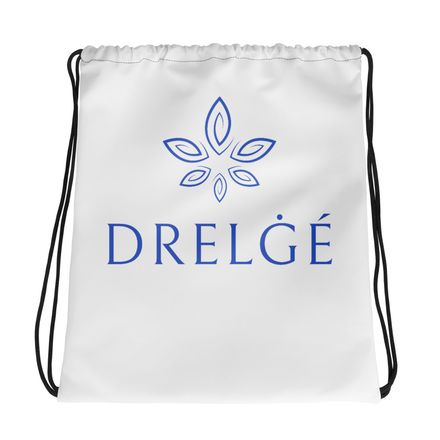 Drelġé White Drawstring Bag