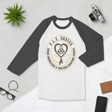 FS White Unisex 3/4 Heather Sleeve Raglan Shirt 