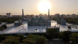 Aerial Orbit of Blue Mosque in Afghanistan