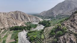 Aerial of Scenic Valley in Afghanistan