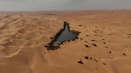 Sahara Desert Oasis Lake in Libya