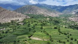 Green Terraced Hills of Dara-I-Nur in Afghanistan&#x27;s Mountains