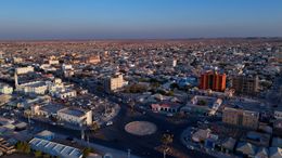Aerial of the city of Garowe in Somalia