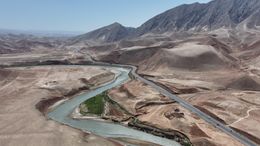 Road and Barren Landscapes in Afghanistan