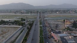 Jalalabad&#x27;s Road and Bridge From Above