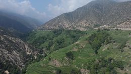 Green Terraced Mountains In Afghanistan
