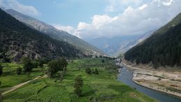 Aerial of Mountain Valley in Afghanistan
