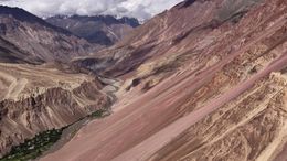 Red Mountain Slopes in Tajikistan