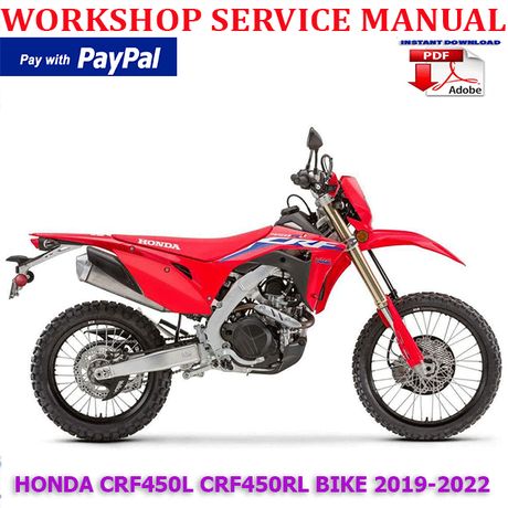 HONDA CRF450L CRF450RL BIKE 2019-2022 WORKSHOP SERVICE REPAIR MANUAL (INSTANT DOWNLOAD)