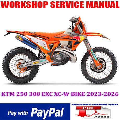 KTM 250 300 EXC XC-W BIKE 2023-2026 WORKSHOP SERVICE REPAIR MANUAL (INSTANT DOWNLOAD)