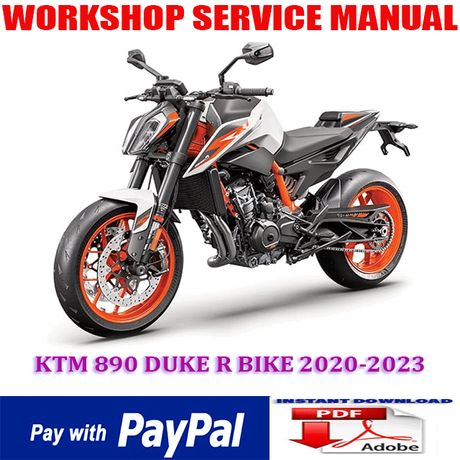 KTM 890 DUKE R BIKE 2020-2023 WORKSHOP SERVICE REPAIR MANUAL (INSTANT DOWNLOAD)