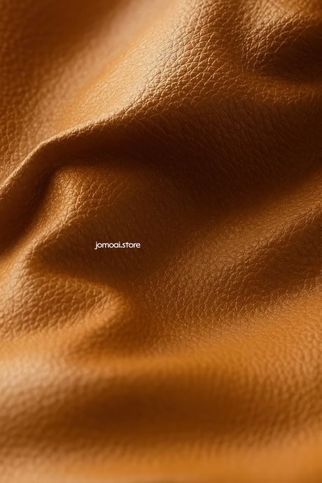 Textured brown leather surface with soft folds close-up