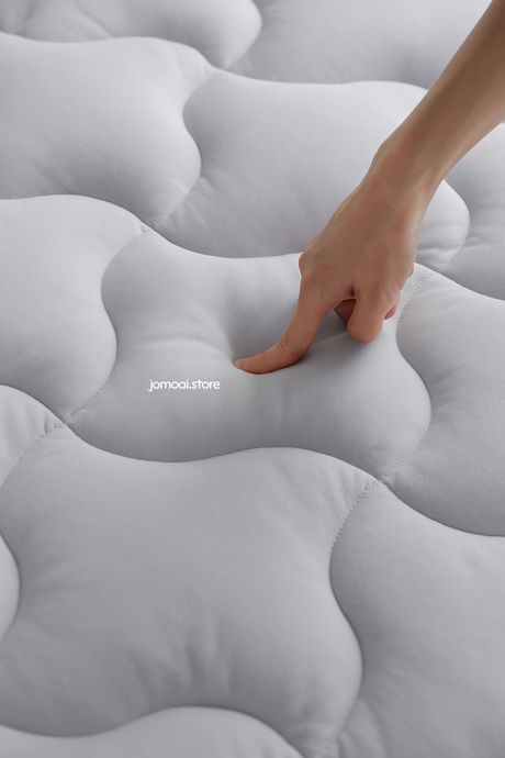 Hand Pressing Soft Quilted Mattress Surface – Texture Test Close-Up