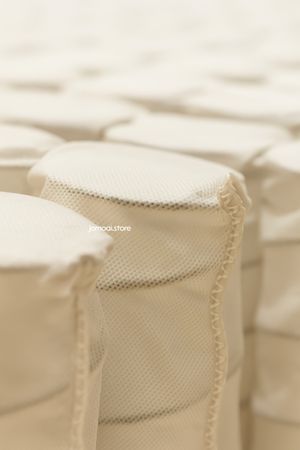 Macro View of Encased Coil Mattress Springs – Neutral Toned Textile Detail