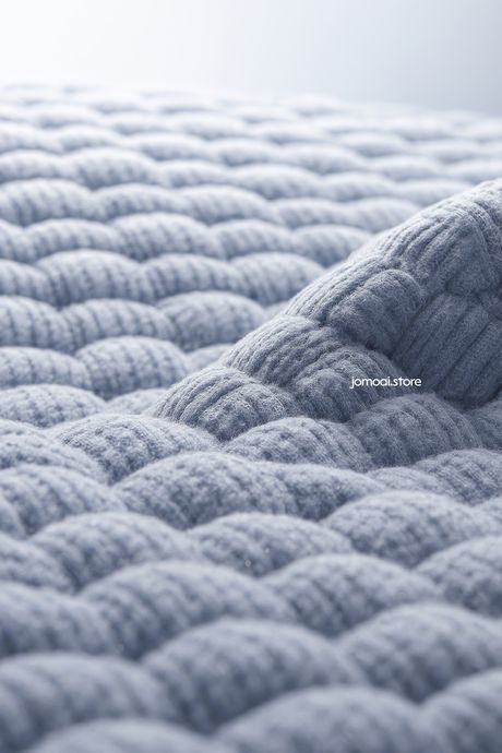 Soft Quilted Texture in Light Blue Wool – Cozy Close-Up