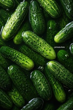 Fresh cucumbers in brine close-up