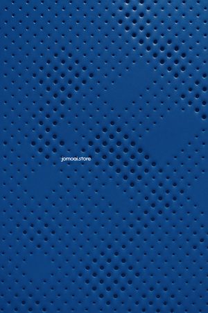 Blue perforated surface with gradient hole pattern