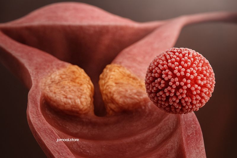 Human Papillomavirus Infecting Cervix – Medical 3D Illustration