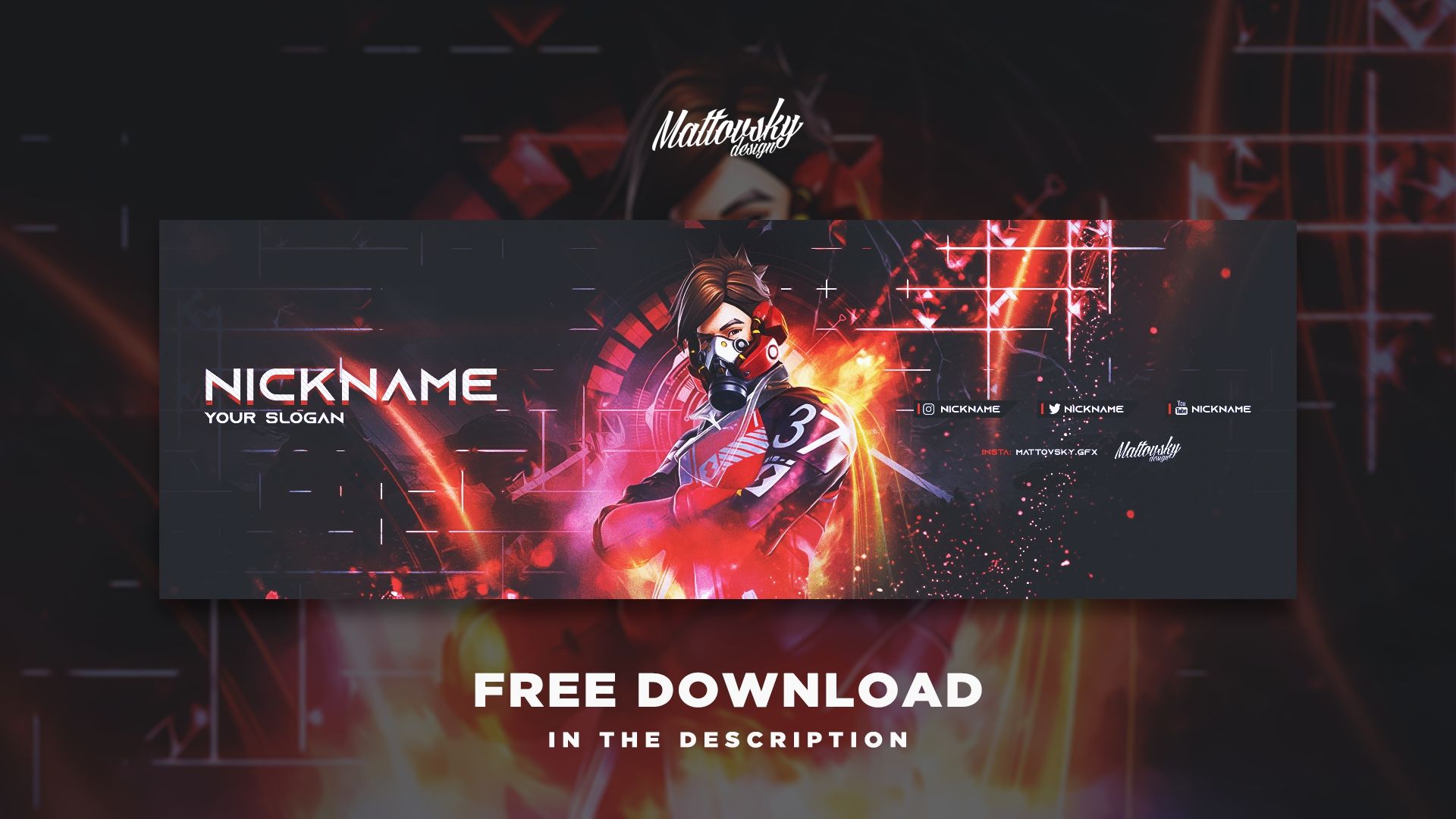 FLAME STREAM OVERLAY TEMPLATE | PSD PACK